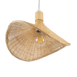 glo-01715-01715_5 GLOBOSTAR® CUBA 01715 BOHO ΚΡΕΜΑΣΤΟ ΦΩΤΙΣΤΙΚΟ ΑΝΑΡΤΗΣΗ ΜΟΝΟΦΩΤΟ 1 X E27 IP20 ΜΠΕΖ RATTAN Μ