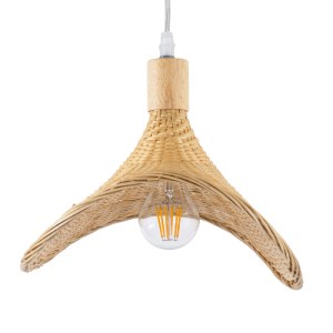 glo-01715-01715_8 GLOBOSTAR® CUBA 01715 BOHO ΚΡΕΜΑΣΤΟ ΦΩΤΙΣΤΙΚΟ ΑΝΑΡΤΗΣΗ ΜΟΝΟΦΩΤΟ 1 X E27 IP20 ΜΠΕΖ RATTAN Μ