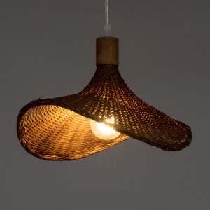 glo-01716-01716_2 GLOBOSTAR® CUBA 01716 BOHO ΚΡΕΜΑΣΤΟ ΦΩΤΙΣΤΙΚΟ ΑΝΑΡΤΗΣΗ ΜΟΝΟΦΩΤΟ 1 X E27 IP20 ΚΑΦΕ ΞΥΛΟ - Μ