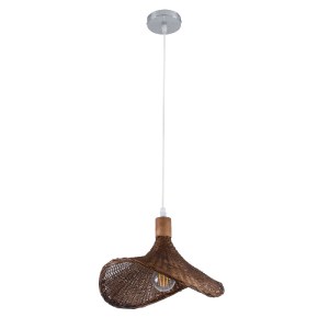 glo-01716-01716_3 GLOBOSTAR® CUBA 01716 BOHO ΚΡΕΜΑΣΤΟ ΦΩΤΙΣΤΙΚΟ ΑΝΑΡΤΗΣΗ ΜΟΝΟΦΩΤΟ 1 X E27 IP20 ΚΑΦΕ ΞΥΛΟ - Μ