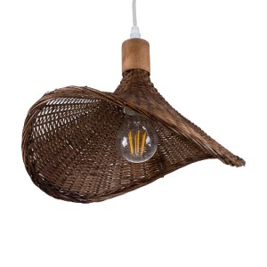 glo-01716-01716_5 GLOBOSTAR® CUBA 01716 BOHO ΚΡΕΜΑΣΤΟ ΦΩΤΙΣΤΙΚΟ ΑΝΑΡΤΗΣΗ ΜΟΝΟΦΩΤΟ 1 X E27 IP20 ΚΑΦΕ ΞΥΛΟ - Μ