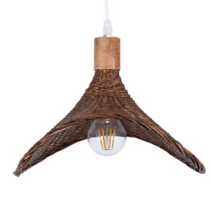 glo-01716-01716_8 GLOBOSTAR® CUBA 01716 BOHO ΚΡΕΜΑΣΤΟ ΦΩΤΙΣΤΙΚΟ ΑΝΑΡΤΗΣΗ ΜΟΝΟΦΩΤΟ 1 X E27 IP20 ΚΑΦΕ ΞΥΛΟ - Μ