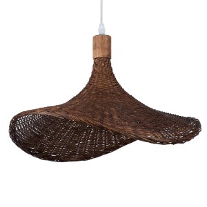 glo-01718-01718_0 GLOBOSTAR® CUBA 01718 BOHO ΚΡΕΜΑΣΤΟ ΦΩΤΙΣΤΙΚΟ ΑΝΑΡΤΗΣΗ ΜΟΝΟΦΩΤΟ 1 X E27 IP20 ΚΑΦΕ ΞΥΛΟ - Μ