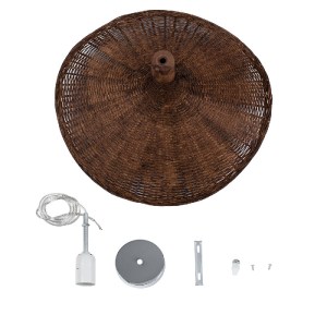 glo-01718-01718_11 GLOBOSTAR® CUBA 01718 BOHO ΚΡΕΜΑΣΤΟ ΦΩΤΙΣΤΙΚΟ ΑΝΑΡΤΗΣΗ ΜΟΝΟΦΩΤΟ 1 X E27 IP20 ΚΑΦΕ ΞΥΛΟ - Μ