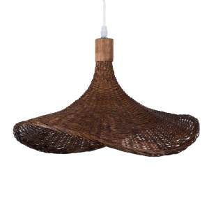glo-01718-01718_4 GLOBOSTAR® CUBA 01718 BOHO ΚΡΕΜΑΣΤΟ ΦΩΤΙΣΤΙΚΟ ΑΝΑΡΤΗΣΗ ΜΟΝΟΦΩΤΟ 1 X E27 IP20 ΚΑΦΕ ΞΥΛΟ - Μ