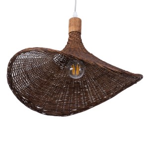 glo-01718-01718_5 GLOBOSTAR® CUBA 01718 BOHO ΚΡΕΜΑΣΤΟ ΦΩΤΙΣΤΙΚΟ ΑΝΑΡΤΗΣΗ ΜΟΝΟΦΩΤΟ 1 X E27 IP20 ΚΑΦΕ ΞΥΛΟ - Μ