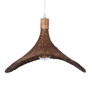 glo-01718-01718_8 GLOBOSTAR® CUBA 01718 BOHO ΚΡΕΜΑΣΤΟ ΦΩΤΙΣΤΙΚΟ ΑΝΑΡΤΗΣΗ ΜΟΝΟΦΩΤΟ 1 X E27 IP20 ΚΑΦΕ ΞΥΛΟ - Μ