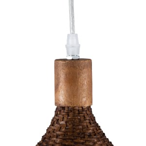glo-01718-01718_9 GLOBOSTAR® CUBA 01718 BOHO ΚΡΕΜΑΣΤΟ ΦΩΤΙΣΤΙΚΟ ΑΝΑΡΤΗΣΗ ΜΟΝΟΦΩΤΟ 1 X E27 IP20 ΚΑΦΕ ΞΥΛΟ - Μ