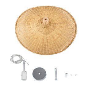 glo-01719-01719_11 GLOBOSTAR® CUBA 01719 BOHO ΚΡΕΜΑΣΤΟ ΦΩΤΙΣΤΙΚΟ ΑΝΑΡΤΗΣΗ ΜΟΝΟΦΩΤΟ 1 X E27 IP20 ΜΠΕΖ ΞΥΛΟ - Μ