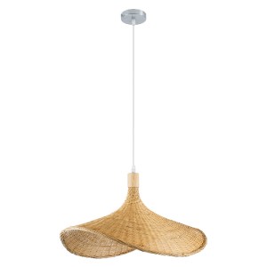 glo-01719-01719_3 GLOBOSTAR® CUBA 01719 BOHO ΚΡΕΜΑΣΤΟ ΦΩΤΙΣΤΙΚΟ ΑΝΑΡΤΗΣΗ ΜΟΝΟΦΩΤΟ 1 X E27 IP20 ΜΠΕΖ ΞΥΛΟ - Μ