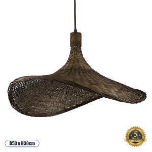 glo-01720-01720_00 GLOBOSTAR® CUBA 01720 BOHO ΚΡΕΜΑΣΤΟ ΦΩΤΙΣΤΙΚΟ ΑΝΑΡΤΗΣΗ ΜΟΝΟΦΩΤΟ 1 X E27 IP20 ΚΑΦΕ ΞΥΛΟ - Μ