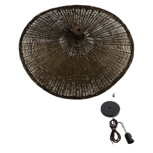 glo-01720-01720_012 GLOBOSTAR® CUBA 01720 BOHO ΚΡΕΜΑΣΤΟ ΦΩΤΙΣΤΙΚΟ ΑΝΑΡΤΗΣΗ ΜΟΝΟΦΩΤΟ 1 X E27 IP20 ΚΑΦΕ ΞΥΛΟ - Μ
