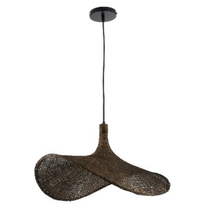 glo-01722-01722_03 GLOBOSTAR® CUBA 01722 BOHO ΚΡΕΜΑΣΤΟ ΦΩΤΙΣΤΙΚΟ ΑΝΑΡΤΗΣΗ ΜΟΝΟΦΩΤΟ 1 X E27 IP20 ΚΑΦΕ ΞΥΛΟ - Μ