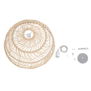 glo-01727-01727_10 GLOBOSTAR® COMORES 01727 BOHO ΚΡΕΜΑΣΤΟ ΦΩΤΙΣΤΙΚΟ ΠΛΕΓΜΑ ΜΟΝΟΦΩΤΟ 1 X E27 IP20 ΜΠΕΖ ΞΥΛΟ -Μ