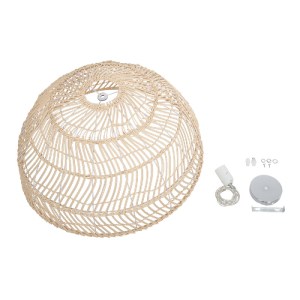 glo-01728-01728_9 GLOBOSTAR® COMORES 01728 BOHO ΚΡΕΜΑΣΤΟ ΦΩΤΙΣΤΙΚΟ ΠΛΕΓΜΑ ΜΟΝΟΦΩΤΟ 1 X E27 IP20 ΜΠΕΖ ΞΥΛΟ - 