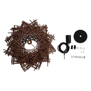 glo-01733-01733_10 GLOBOSTAR® MINORCA 01733 BOHO ΚΡΕΜΑΣΤΟ ΦΩΤΙΣΤΙΚΟ ΑΝΑΡΤΗΣΗ ΜΟΝΟΦΩΤΟ 1 X E27 IP20 ΚΑΦΕ ΞΥΛΟ 