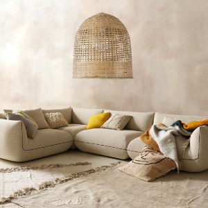 glo-01735-post_63 GLOBOSTAR® BORA-BORA 01735 BOHO ΚΡΕΜΑΣΤΟ ΦΩΤΙΣΤΙΚΟ ΚΑΜΠΑΝΑ ΜΟΝΟΦΩΤΟ 1 X E27 IP20 ΜΠΕΖ ΞΥΛΟ