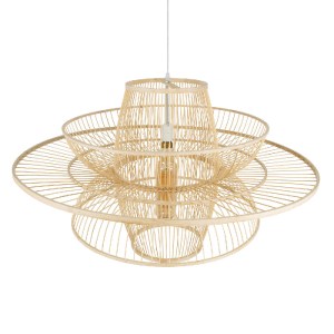 glo-01758-01758_6 GLOBOSTAR® BALI 01758 BOHO ΚΡΕΜΑΣΤΟ ΦΩΤΙΣΤΙΚΟ ΠΛΕΓΜΑ ΜΟΝΟΦΩΤΟ 1 X E27 IP20 ΜΠΕΖ ΞΥΛΟ - Μ10