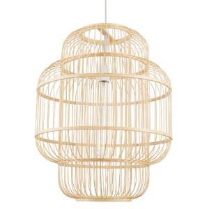 glo-01763-01763_00 GLOBOSTAR® HIBISCUS 01763 BOHO ΚΡΕΜΑΣΤΟ ΦΩΤΙΣΤΙΚΟ ΠΛΕΓΜΑ ΜΟΝΟΦΩΤΟ 1 X E27 IP20 ΜΠΕΖ ΞΥΛΟ -