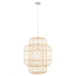 glo-01763-01763_3 GLOBOSTAR® HIBISCUS 01763 BOHO ΚΡΕΜΑΣΤΟ ΦΩΤΙΣΤΙΚΟ ΠΛΕΓΜΑ ΜΟΝΟΦΩΤΟ 1 X E27 IP20 ΜΠΕΖ ΞΥΛΟ -