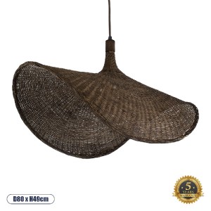 glo-01768-01768_00 GLOBOSTAR® CUBA 01768 BOHO ΚΡΕΜΑΣΤΟ ΦΩΤΙΣΤΙΚΟ ΑΝΑΡΤΗΣΗ ΜΟΝΟΦΩΤΟ 1 X E27 IP20 ΚΑΦΕ ΞΥΛΟ - Μ