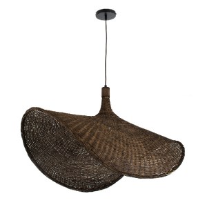 glo-01768-01768_04 GLOBOSTAR® CUBA 01768 BOHO ΚΡΕΜΑΣΤΟ ΦΩΤΙΣΤΙΚΟ ΑΝΑΡΤΗΣΗ ΜΟΝΟΦΩΤΟ 1 X E27 IP20 ΚΑΦΕ ΞΥΛΟ - Μ