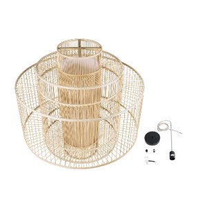 glo-01780-01780_10 GLOBOSTAR® HIBISCUS 01780 BOHO ΚΡΕΜΑΣΤΟ ΦΩΤΙΣΤΙΚΟ ΠΛΕΓΜΑ ΜΟΝΟΦΩΤΟ 1 X E27 IP20 ΜΠΕΖ ΞΥΛΟ -