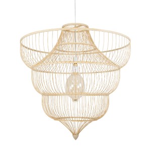 glo-01781-01781_0 GLOBOSTAR® HIBISCUS 01781 BOHO ΚΡΕΜΑΣΤΟ ΦΩΤΙΣΤΙΚΟ ΠΛΕΓΜΑ ΜΟΝΟΦΩΤΟ 1 X E27 IP20 ΜΠΕΖ ΞΥΛΟ -