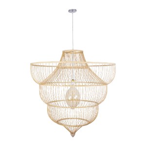 glo-01781-01781_3 GLOBOSTAR® HIBISCUS 01781 BOHO ΚΡΕΜΑΣΤΟ ΦΩΤΙΣΤΙΚΟ ΠΛΕΓΜΑ ΜΟΝΟΦΩΤΟ 1 X E27 IP20 ΜΠΕΖ ΞΥΛΟ -