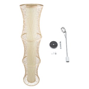 glo-01783-01783_8 GLOBOSTAR® HIBISCUS 01783 BOHO ΚΡΕΜΑΣΤΟ ΦΩΤΙΣΤΙΚΟ ΠΛΕΓΜΑ ΜΟΝΟΦΩΤΟ 1 X E27 IP20 ΜΠΕΖ ΞΥΛΟ -