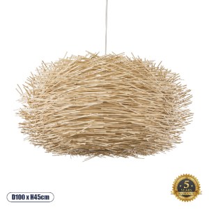 glo-01786-01786_0 GLOBOSTAR® MINORCA 01786 BOHO ΚΡΕΜΑΣΤΟ ΦΩΤΙΣΤΙΚΟ ΠΛΕΓΜΑ ΜΟΝΟΦΩΤΟ 1 X E27 IP20 ΜΠΕΖ ΞΥΛΟ - 