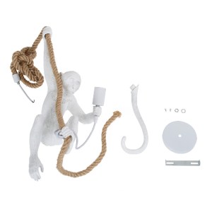 glo-01802-01802_10 GLOBOSTAR® APES 01802 ΜΟΝΤΕΡΝΟ ΚΡΕΜΑΣΤΟ ΦΩΤΙΣΤΙΚΟ ΦΙΓΟΥΡΑ ΜΟΝΟΦΩΤΟ 1 X E27 IP20 ΛΕΥΚΟ ΠΛΑΣ