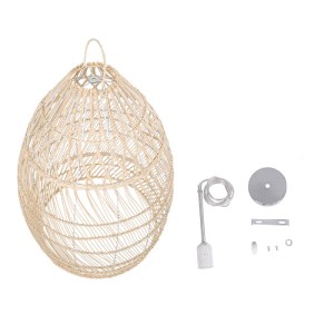 glo-01810-01810_8 GLOBOSTAR® MALIBU 01810 BOHO ΚΡΕΜΑΣΤΟ ΦΩΤΙΣΤΙΚΟ ΚΑΜΠΑΝΑ ΜΟΝΟΦΩΤΟ 1 X E27 IP20 ΜΠΕΖ ΞΥΛΟ - 