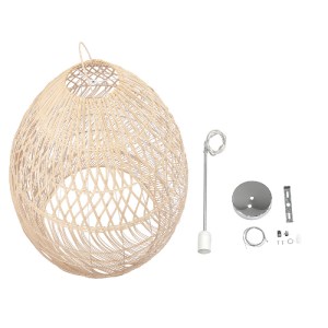 glo-01812-01812_7 GLOBOSTAR® MALIBU 01812 BOHO ΚΡΕΜΑΣΤΟ ΦΩΤΙΣΤΙΚΟ ΚΑΜΠΑΝΑ ΜΟΝΟΦΩΤΟ 1 X E27 IP20 ΜΠΕΖ ΞΥΛΟ - 