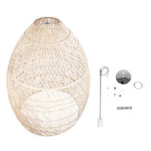 glo-01813-01813_7 GLOBOSTAR® MALIBU 01813 BOHO ΚΡΕΜΑΣΤΟ ΦΩΤΙΣΤΙΚΟ ΚΑΜΠΑΝΑ ΜΟΝΟΦΩΤΟ 1 X E27 IP20 ΜΠΕΖ ΞΥΛΟ - 