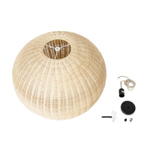 glo-01825-01825_10 GLOBOSTAR® RAITO 01825 BOHO ΚΡΕΜΑΣΤΟ ΦΩΤΙΣΤΙΚΟ ΚΑΜΠΑΝΑ ΜΟΝΟΦΩΤΟ 1 X E27 IP20 ΜΠΕΖ ΞΥΛΟ - Μ