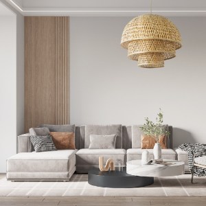 glo-01836-post_276 GLOBOSTAR® HIROKA 01836 BOHO ΚΡΕΜΑΣΤΟ ΦΩΤΙΣΤΙΚΟ ΠΛΕΓΜΑ ΜΟΝΟΦΩΤΟ 1 X E27 IP20 ΜΠΕΖ ΞΥΛΟ - Μ