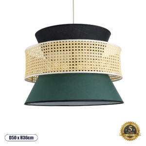 glo-01916-01916_0 GLOBOSTAR® SAIGE 01916 BOHO ΚΡΕΜΑΣΤΟ ΦΩΤΙΣΤΙΚΟ ΠΛΕΓΜΑ ΜΟΝΟΦΩΤΟ 1 X E27 IP20 ΜΠΕΖ ΞΥΛΟ ΜΕ Μ
