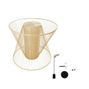 glo-01926-01926_10 GLOBOSTAR® HIBISCUS 01926 BOHO ΚΡΕΜΑΣΤΟ ΦΩΤΙΣΤΙΚΟ ΠΛΕΓΜΑ ΜΟΝΟΦΩΤΟ 1 X E27 IP20 ΜΠΕΖ ΞΥΛΟ -