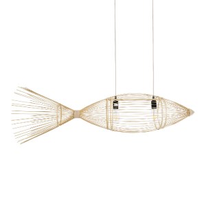 glo-01927-01927_2 GLOBOSTAR® FISH 01927 ΜΟΝΤΕΡΝΟ ΚΡΕΜΑΣΤΟ ΦΩΤΙΣΤΙΚΟ ΠΛΕΓΜΑ ΔΙΦΩΤΟ 2 X E27 IP20 ΜΠΕΖ ΞΥΛΟ - Μ