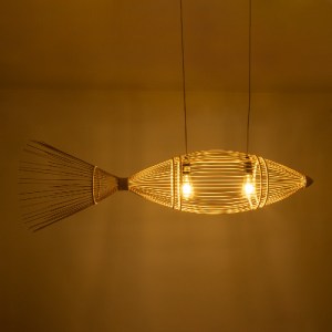 glo-01927-01927_3 GLOBOSTAR® FISH 01927 ΜΟΝΤΕΡΝΟ ΚΡΕΜΑΣΤΟ ΦΩΤΙΣΤΙΚΟ ΠΛΕΓΜΑ ΔΙΦΩΤΟ 2 X E27 IP20 ΜΠΕΖ ΞΥΛΟ - Μ