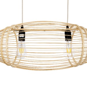 glo-01927-01927_7 GLOBOSTAR® FISH 01927 ΜΟΝΤΕΡΝΟ ΚΡΕΜΑΣΤΟ ΦΩΤΙΣΤΙΚΟ ΠΛΕΓΜΑ ΔΙΦΩΤΟ 2 X E27 IP20 ΜΠΕΖ ΞΥΛΟ - Μ