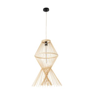 glo-01928-01928_4 GLOBOSTAR® YOSHI 01928 BOHO ΚΡΕΜΑΣΤΟ ΦΩΤΙΣΤΙΚΟ ΠΛΕΓΜΑ ΜΟΝΟΦΩΤΟ 1 X E27 IP20 ΜΠΕΖ ΞΥΛΟ - Μ3