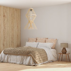 glo-01928-post_281 GLOBOSTAR® YOSHI 01928 BOHO ΚΡΕΜΑΣΤΟ ΦΩΤΙΣΤΙΚΟ ΠΛΕΓΜΑ ΜΟΝΟΦΩΤΟ 1 X E27 IP20 ΜΠΕΖ ΞΥΛΟ - Μ3