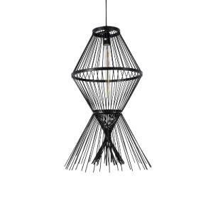 glo-01929-01929_2 GLOBOSTAR® YOSHI 01929 BOHO ΚΡΕΜΑΣΤΟ ΦΩΤΙΣΤΙΚΟ ΠΛΕΓΜΑ ΜΟΝΟΦΩΤΟ 1 X E27 IP20 ΜΑΥΡΟ ΞΥΛΟ - Μ