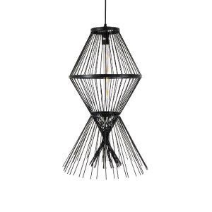 glo-01929-01929_5 GLOBOSTAR® YOSHI 01929 BOHO ΚΡΕΜΑΣΤΟ ΦΩΤΙΣΤΙΚΟ ΠΛΕΓΜΑ ΜΟΝΟΦΩΤΟ 1 X E27 IP20 ΜΑΥΡΟ ΞΥΛΟ - Μ
