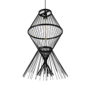 glo-01929-01929_6 GLOBOSTAR® YOSHI 01929 BOHO ΚΡΕΜΑΣΤΟ ΦΩΤΙΣΤΙΚΟ ΠΛΕΓΜΑ ΜΟΝΟΦΩΤΟ 1 X E27 IP20 ΜΑΥΡΟ ΞΥΛΟ - Μ