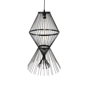 glo-01929-01929_7 GLOBOSTAR® YOSHI 01929 BOHO ΚΡΕΜΑΣΤΟ ΦΩΤΙΣΤΙΚΟ ΠΛΕΓΜΑ ΜΟΝΟΦΩΤΟ 1 X E27 IP20 ΜΑΥΡΟ ΞΥΛΟ - Μ