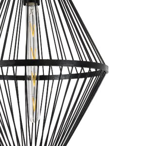 glo-01929-01929_8 GLOBOSTAR® YOSHI 01929 BOHO ΚΡΕΜΑΣΤΟ ΦΩΤΙΣΤΙΚΟ ΠΛΕΓΜΑ ΜΟΝΟΦΩΤΟ 1 X E27 IP20 ΜΑΥΡΟ ΞΥΛΟ - Μ