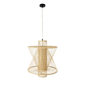 glo-01931-01931_3 GLOBOSTAR® HIBISCUS 01931 BOHO ΚΡΕΜΑΣΤΟ ΦΩΤΙΣΤΙΚΟ ΠΛΕΓΜΑ ΜΟΝΟΦΩΤΟ 1 X E27 IP20 ΜΠΕΖ ΞΥΛΟ -